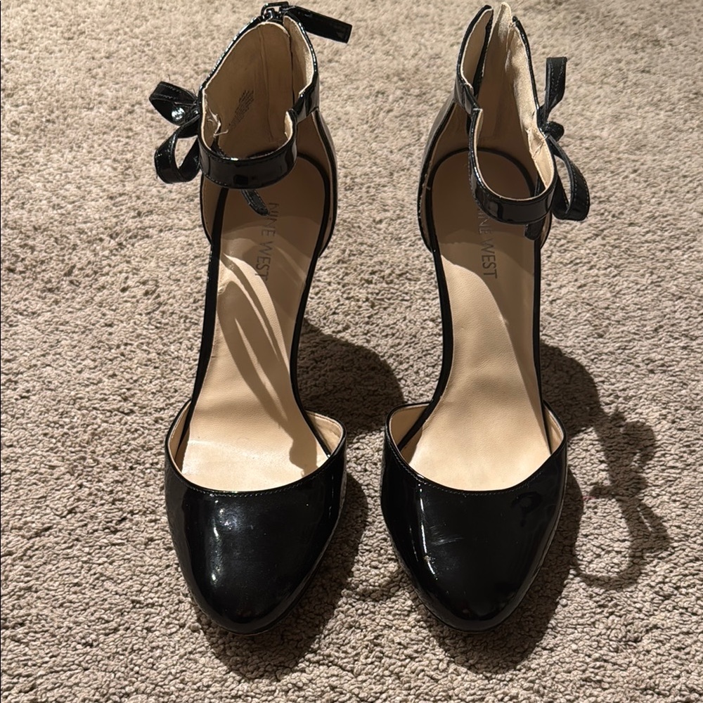 Nine West Black Ankle Strap Heels